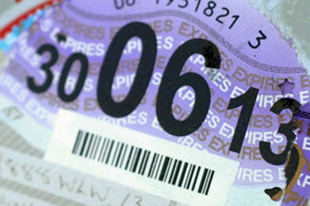 Close up of Tax Disc